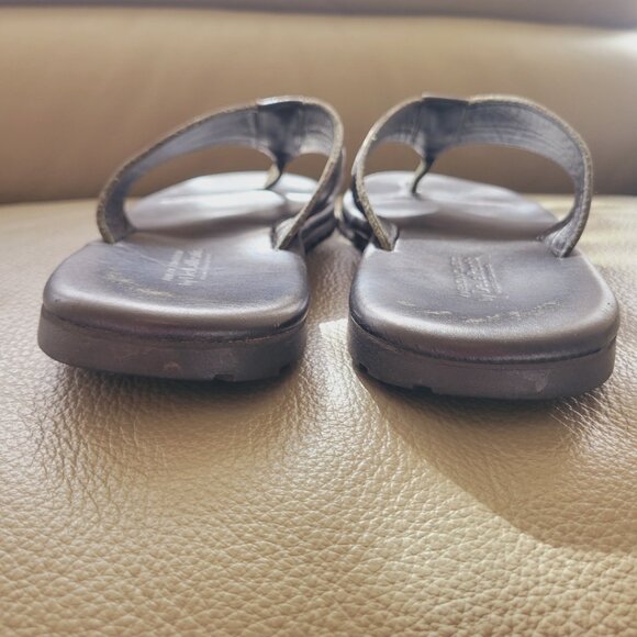 Men's Leather Flip-Flops De La Rentis - Picture 5 of 5